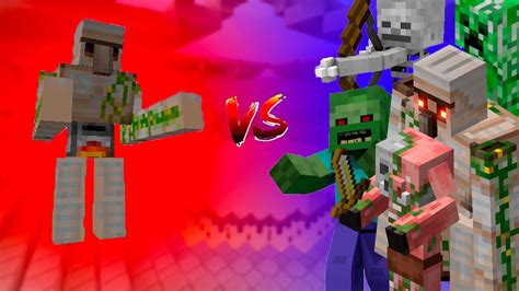 Mutant Iron Golem Vs All Zombie Mob Battle Mod Minecraft Youtube
