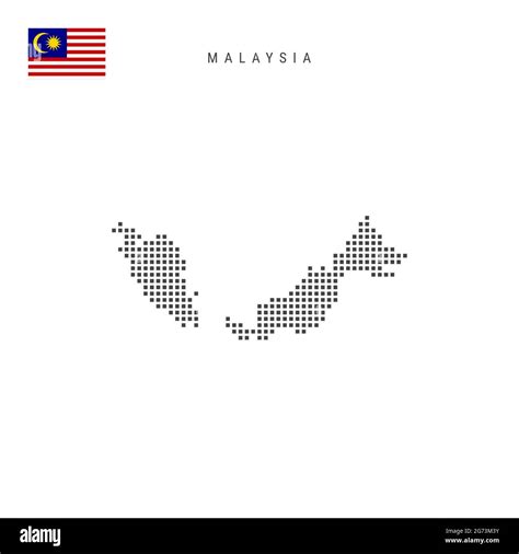 Square Dots Pattern Map Of Malaysia Malaysian Dotted Pixel Map With