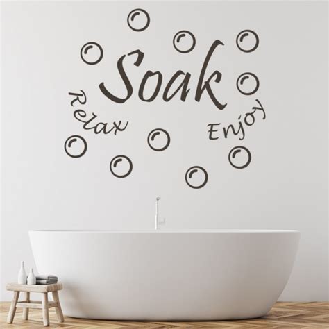 Soak Relax Enjoy Bathroom Quote Wall Sticker