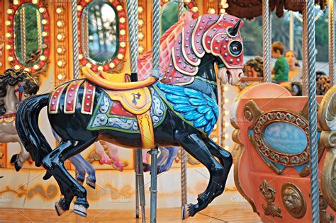 Carousel Horses High Quality Arts And Entertainment Stock Photos