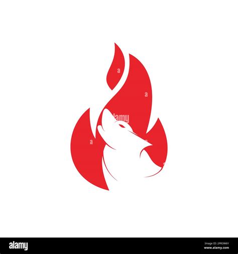 Wolf Fire Vector Logo Design Template Stock Vector Image And Art Alamy