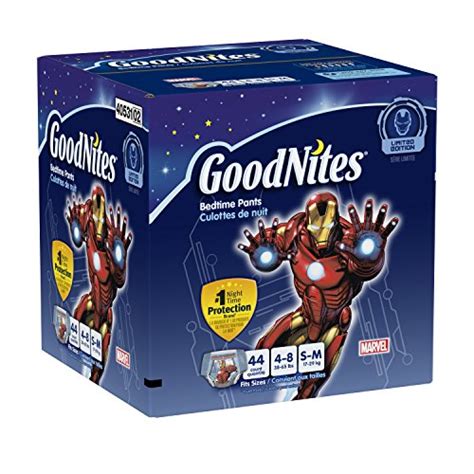 Goodnites Diaper Boy Bedtime Protection Pants Marvel Ironman Small