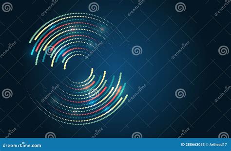 Big Data Visualization Abstract Stream Information With Circles Array
