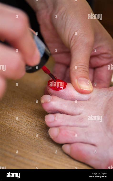 Toenails Being Painted England UK Stock Photo Alamy