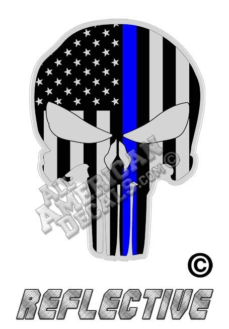 Thin Blue Line Tactical Punisher Reflective Decal