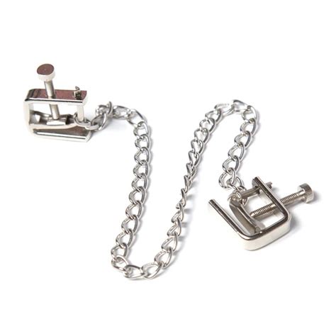 buy 1pcs metal long chain nipple clamps unisex sex flirt clips bdsm bondage kit