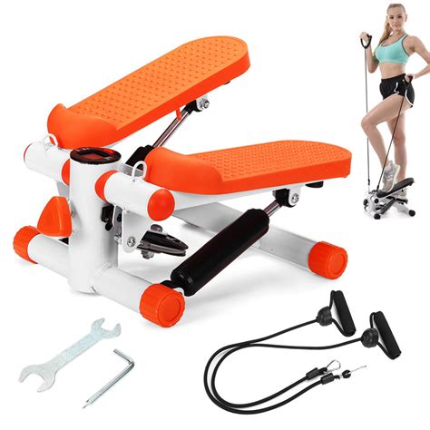 Portable Mini Stepper Exercise Pedal W Resistance Bands Aerobic