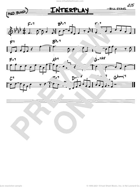 Evans - Interplay sheet music (in C) [PDF]