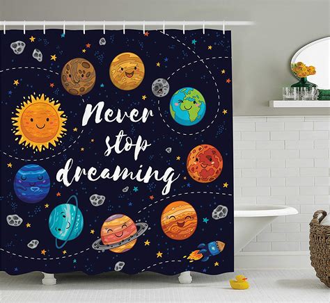 Check spelling or type a new query. Quotes Decor Shower Curtain Set Cute Outer Space Planets ...
