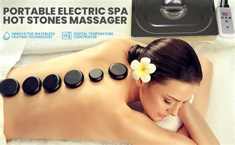 Portable Massage Stone Warmer Set Electric Spa Hot Stones Massager And Heater Kit