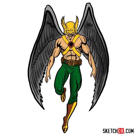 How To Draw Hawkman From Dc Comics Step By Step Drawing Tutorials