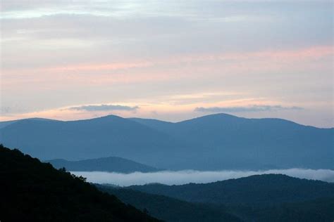 Early Morning In Blue Ridge Ga Foggy Mountains North Georgia Blue