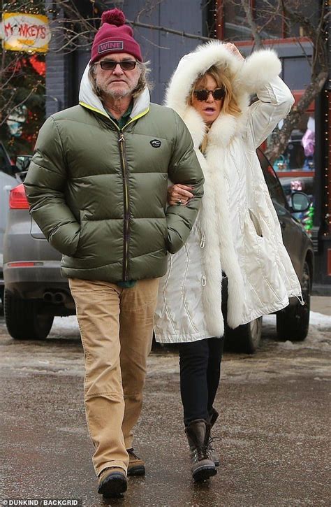 Goldie Hawn And Kurt Russell Enjoys A Strol Through Aspen Together