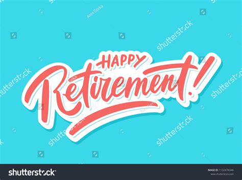 Happy Retirement Banner Vector Lettering Stock Vektorgrafik