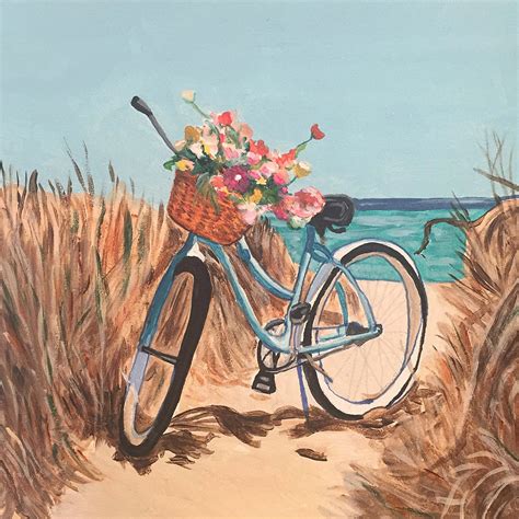 Pin By Olivia Fontana On Art Beach Bike Bicycle Painting Art