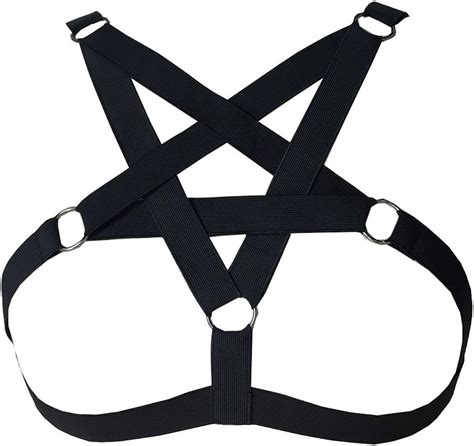 buy pentagram body harness bra women s fashion chest strap punk goth belt lingerie cage dance