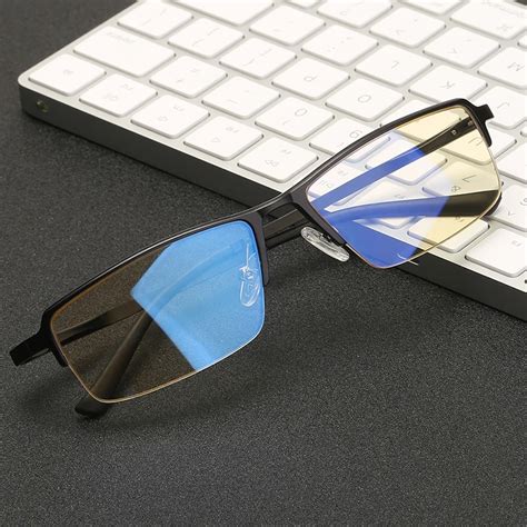 anti blue light ray goggles unisex protection eyewear titanium frame reading glasses blue light