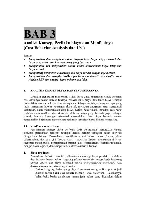 Contoh Soal Dan Jawaban Biaya Tetap Dan Biaya Variabel - Dunia Sosial