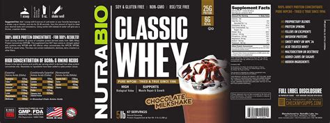 Nutrabio Classic Whey Protein Powder 25g Of Protein Per Scoop Full