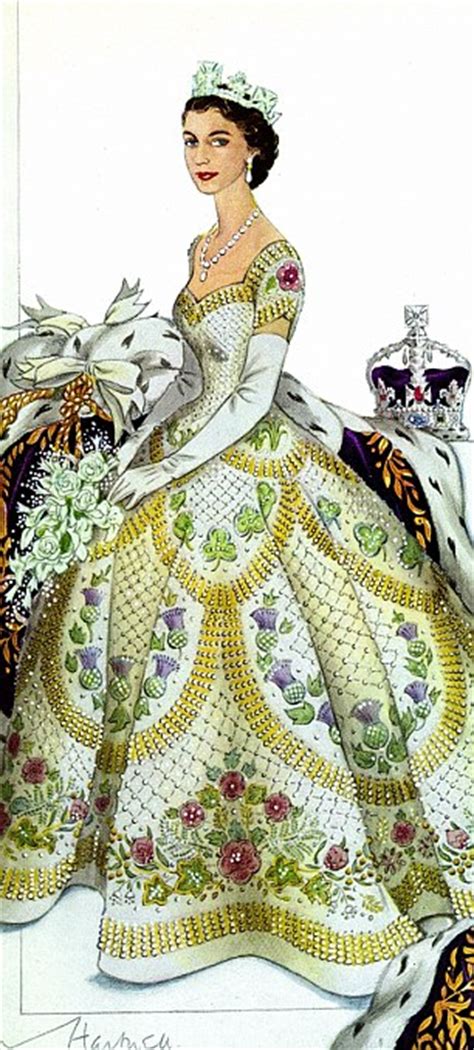 On the 2nd june 1953, the coronation of queen elizabeth ii took place and the whole country joined in celebration. The sketch by the Queen's favourite couturier Norman ...