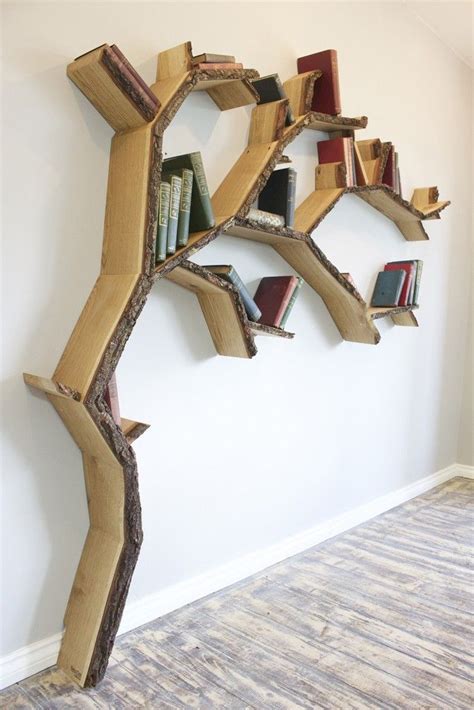 The Windswept Oak Tree Shelf Creative Bookshelves Tree Bookcase