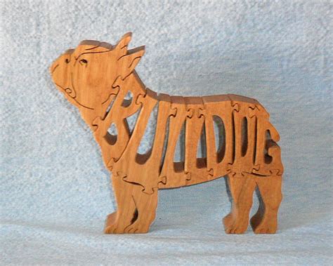 French Bulldog Standing Handmade Scroll Saw Wooden Puzzle
