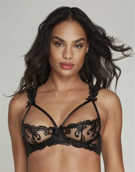 Dixee Quarter Cup Balconette Underwired Bra In Black Agent