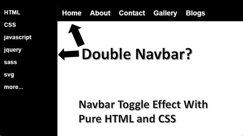 Double Navbar Navbar Toggle Effect On Click With Pure Html And Css