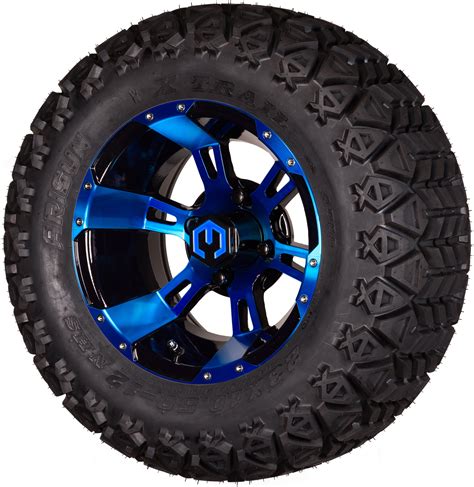 Modz® Ambush Golf Cart 12 Wheels And Tires Blue And Black Combo Of 4