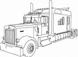 Coloring Truck Semi Pages Monster Trucks Big Rig Peterbilt Tractor Sketch Template sketch template