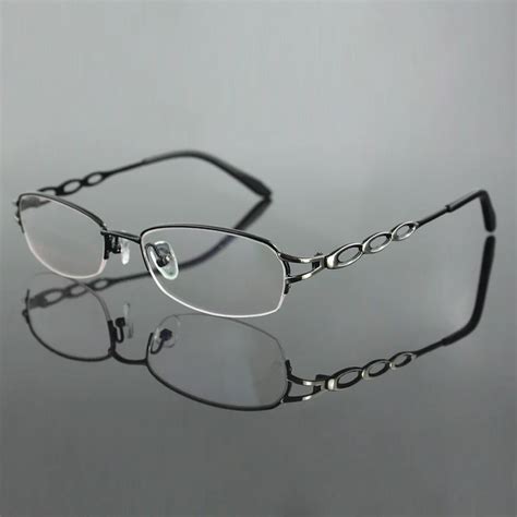 New Eyeglasses Frame Stainless Steel Womens Half Rimless Light Fashion Optical Eyewear Rxable