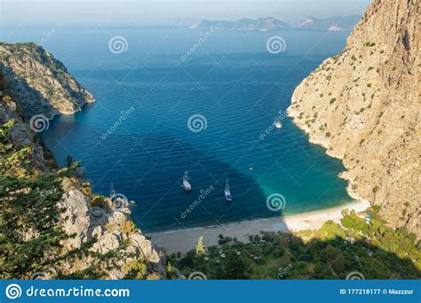 The Butterfly Valley Or Kelebekler Vadisi Near The City Of Oludeniz And