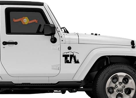 Jeep Tj Tree Mountain Decal Wrangler Decals Stickers Logo Pick Color
