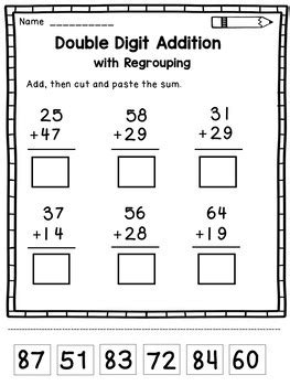 Looking for two digit addition worksheets with regrouping? Double Digit Addition with Regrouping Worksheets by Dana's Wonderland