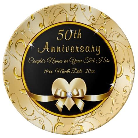 Lovely Personalized 50th Wedding Anniversary Ts Dinner Plate