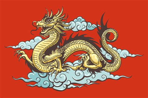 Traditional Chinese Dragon In The Sky By Olena1983 Thehungryjpeg