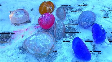 Frozen Orbs Frozen Water Balloons Challenge Youtube