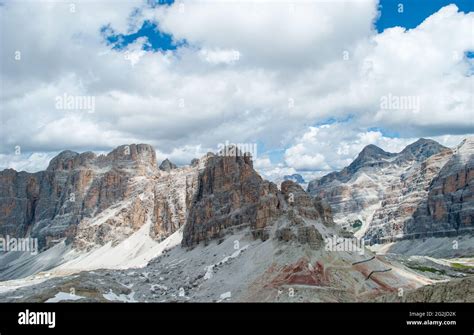 On The Top Of Mount Lagazuoi In The Dolomites Stock Photo Alamy