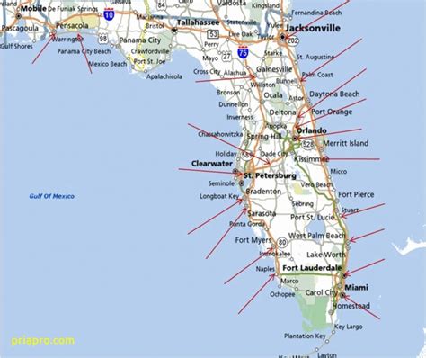 Map Of The Atlantic Coast Through Northern Florida Florida A1a