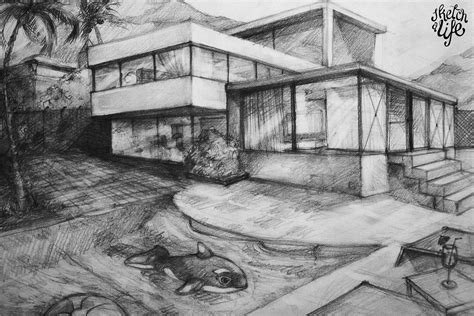 Dream House Sketch Easy Simple Modern House Drawing Imagingolfe