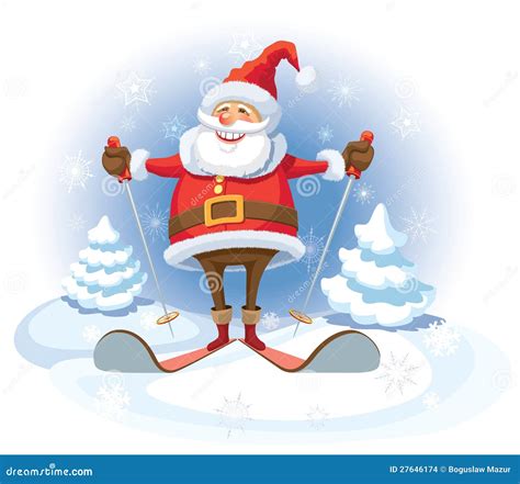Santa Claus Skiing Stock Images Image 27646174