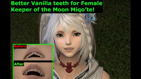 Better Vanilla Teeth For Female Keeper Of The Moon Miqo Te Xiv Mod