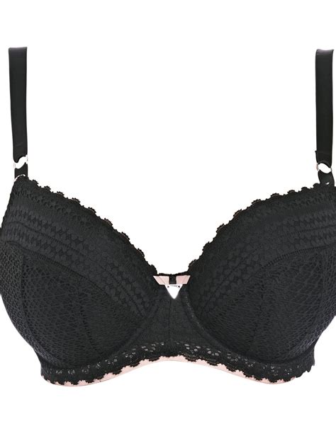 Freya Daisy Lace Padded Half Cup Aa5133 Black Uplifted Lingerie