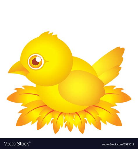 Golden Bird Bacartoon Character With Feather Vector Image