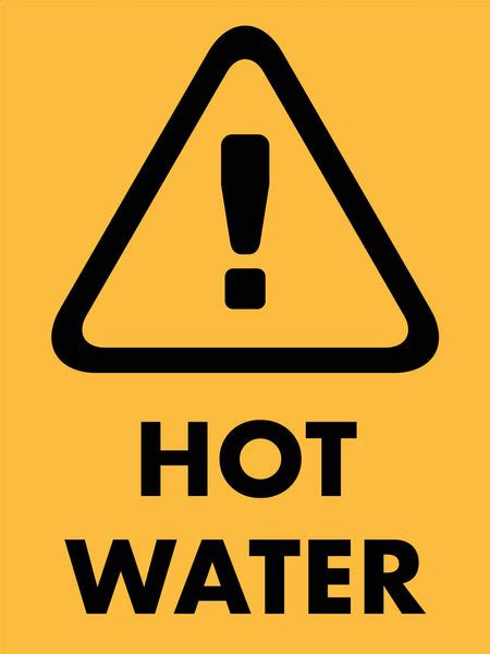 Caution Hot Water Sign New Signs