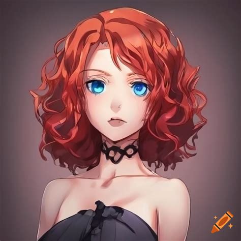 anime character with red hair and blue eyes