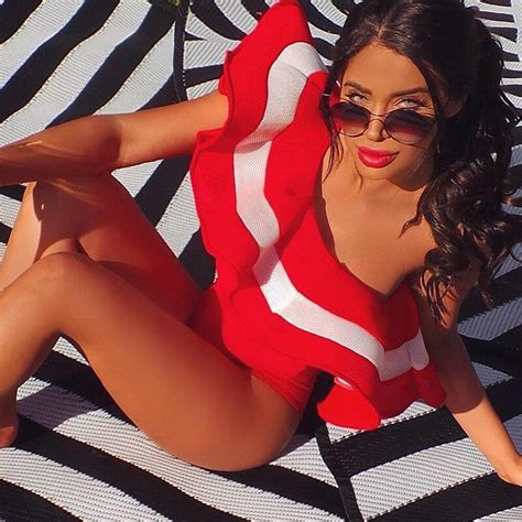 2020 new arrivals women beachwear sexy one shoulder ruffles black red white bodycon rompers hot