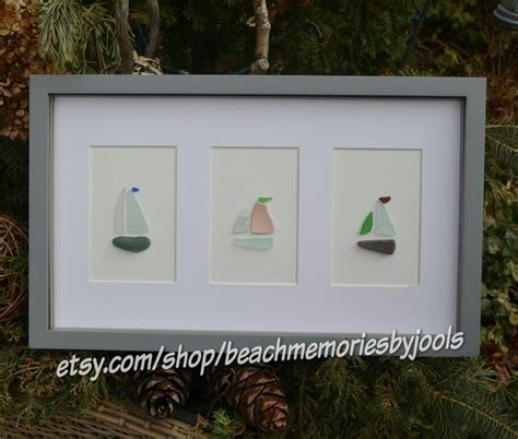 Sea Crafts Sea Glass Crafts Sea Glass Art Sailboat Art Nautical Art Sailboats Sailing Art