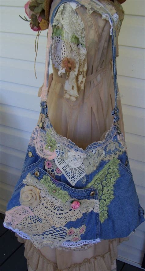~~teas Hope Chest~~ Denim And Lace~upcycledrecycled Rags