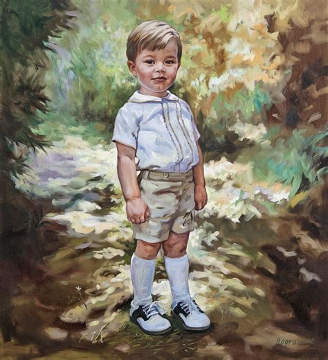 Oil Portrait Painting Of A Boy Child Portrait Painting Kids